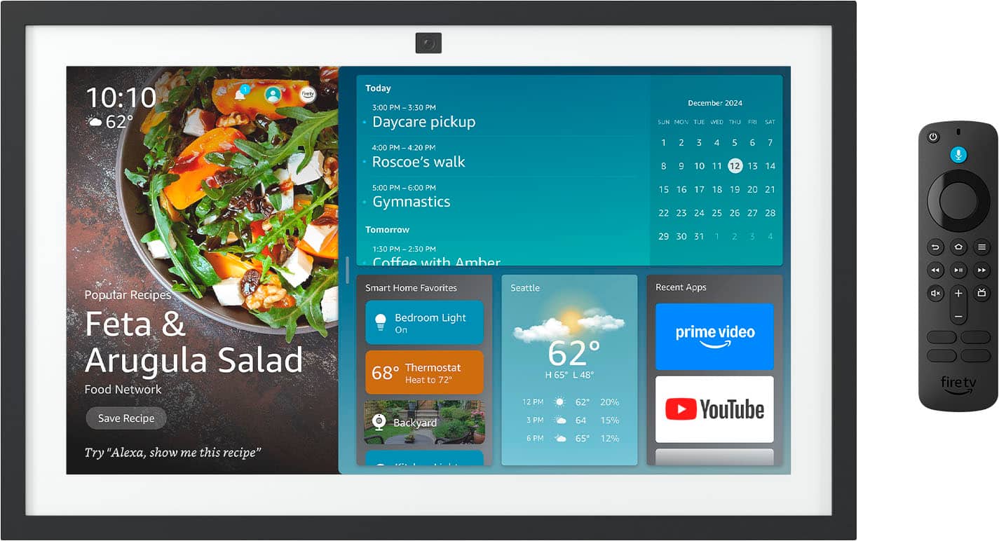 Amazon - Echo Show 15 Full HD 15.6 pulgadas Pantalla Inteligente para el hogar, con Fire TV y Alexa - Negro