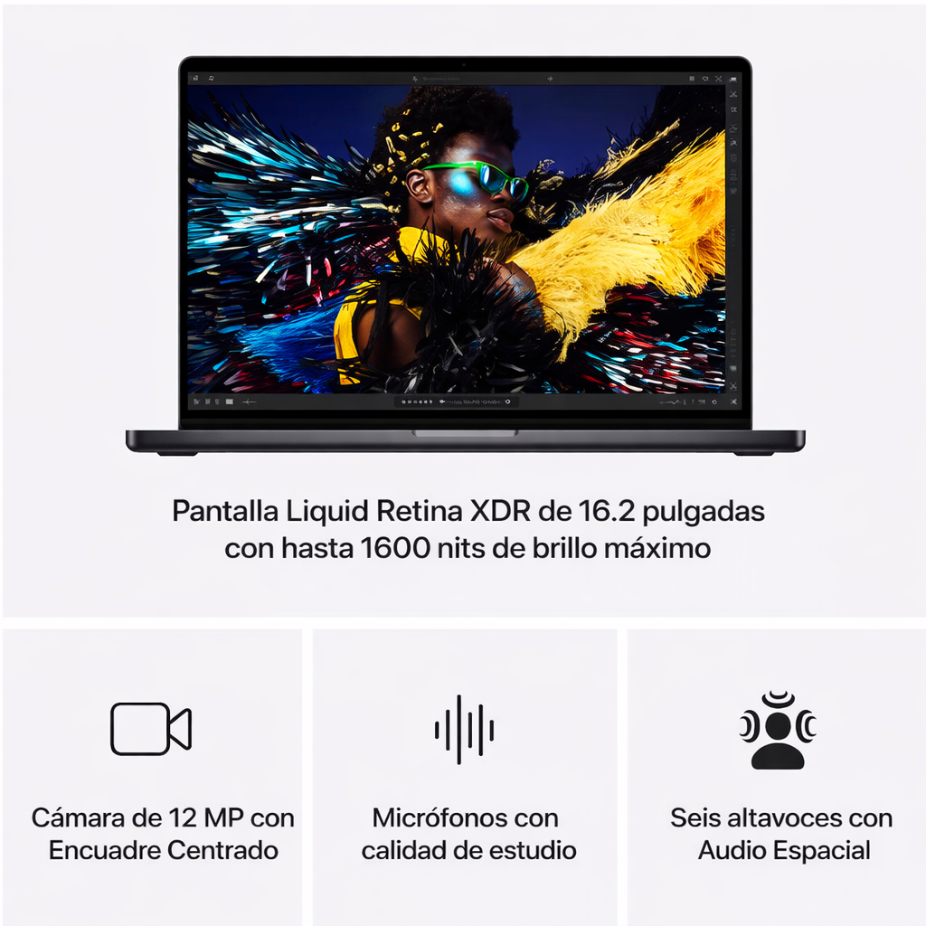 Apple MacBook Pro 16" - Chip M4 Max - 48GB RAM - 1TB SSD - Negro Espacial
