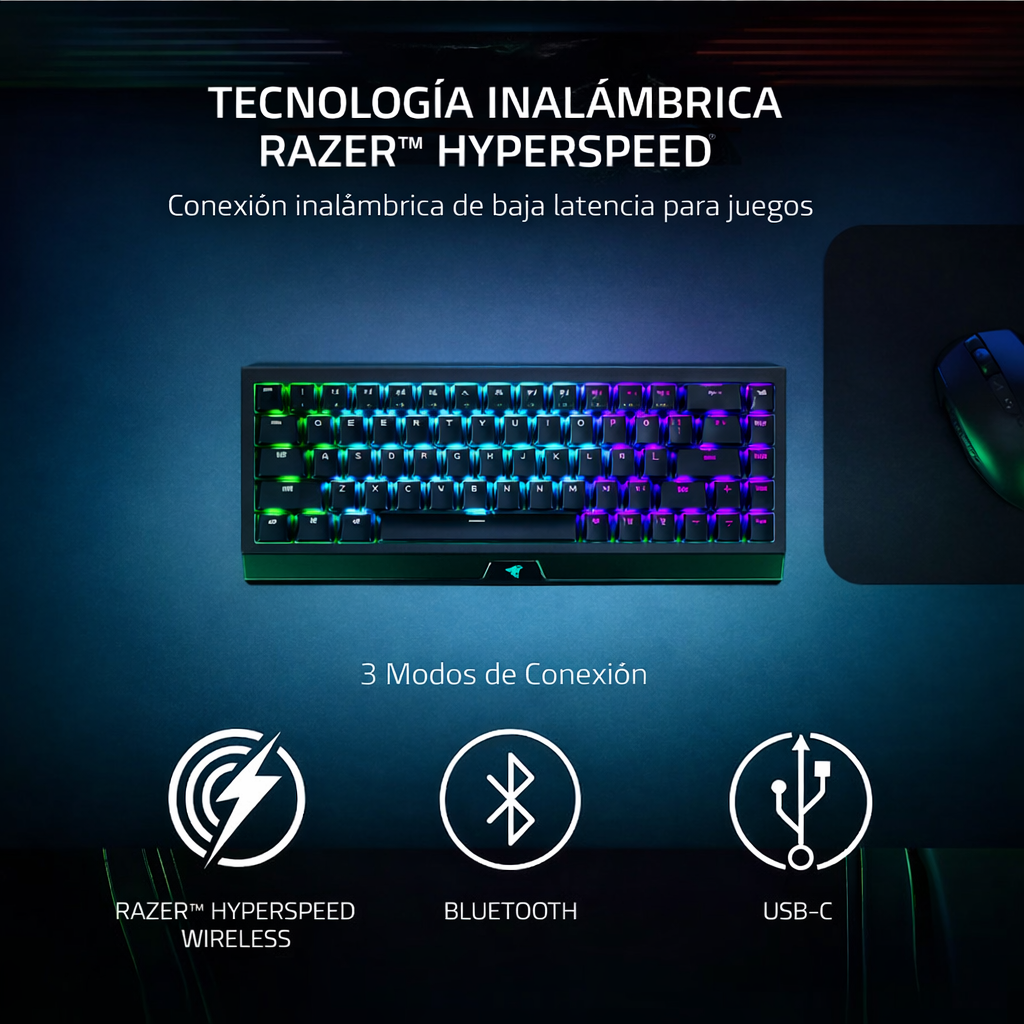 Razer BlackWidow V4 Mini 65% - Teclado Gaming Inalámbrico