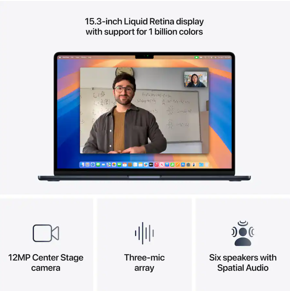 Apple - MacBook Air 15-inch Laptop - Apple M4 chip Built for Apple Intelligence - 16GB Memory - 256GB SSD - Midnight