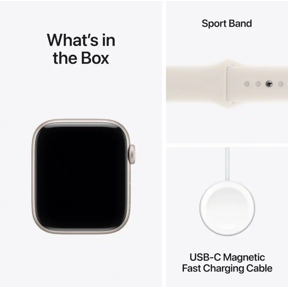 Apple Watch SE 3 (GPS) 44mm Starlight Aluminum Case with Starlight Sport Band