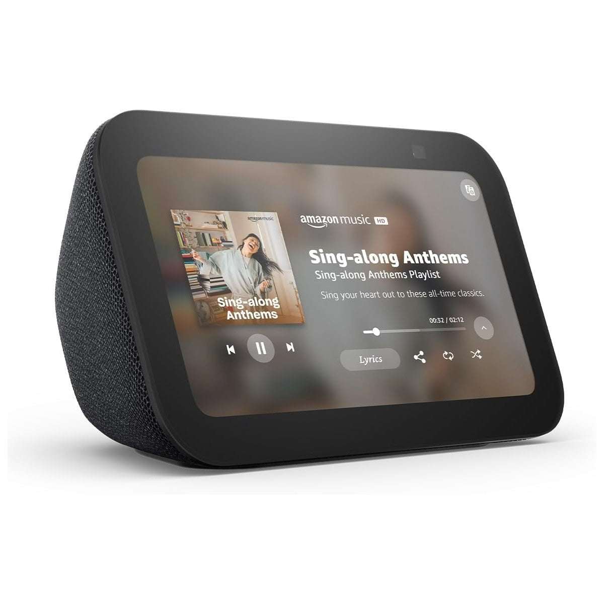 Amazon - Echo Show 5 (newest model), Pantalla Inteligente con Alexa+, bajo mejorado y sonido claro - Gris