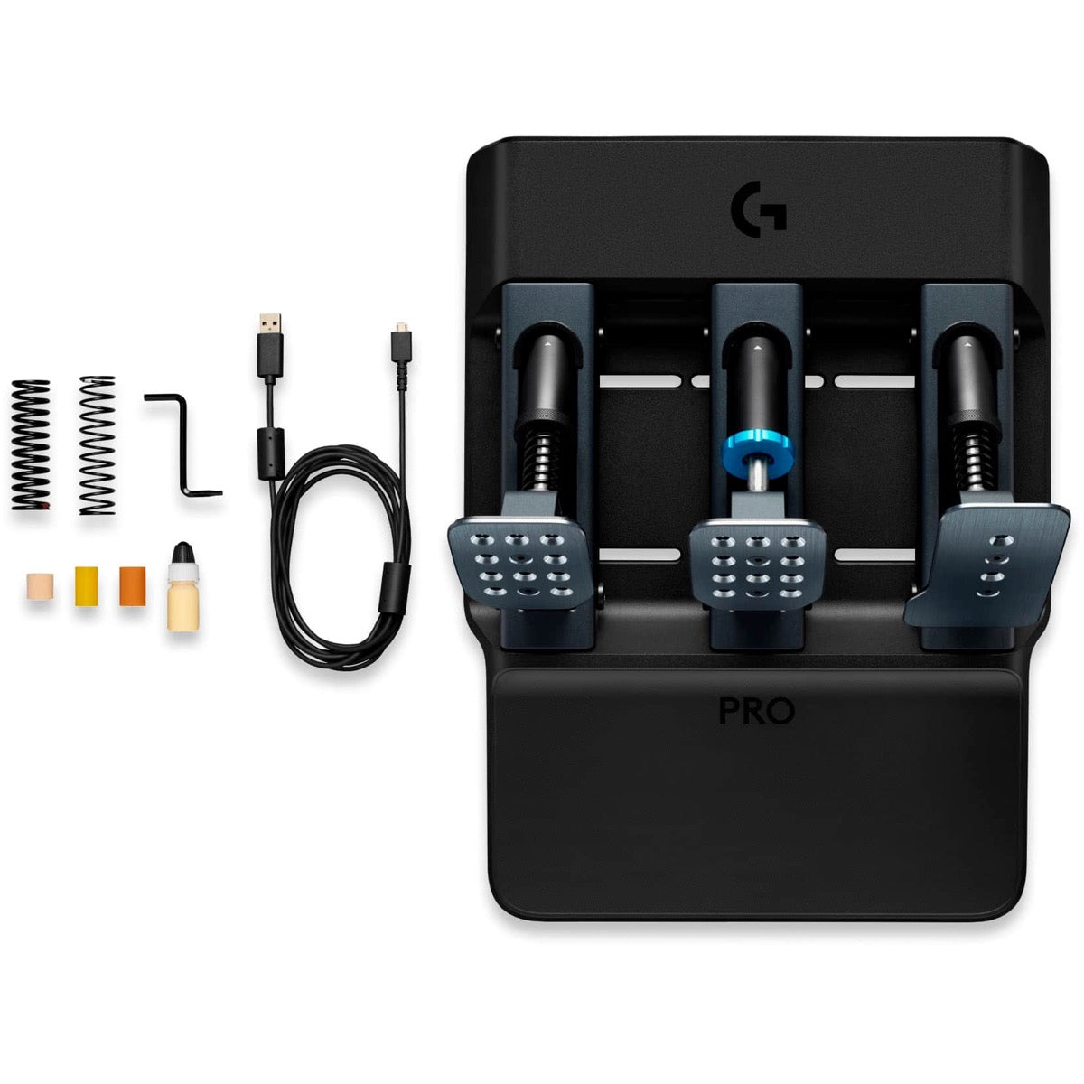 Logitech - PRO Pedales de Simulacion con Freno de 100kg para Windows - Negro